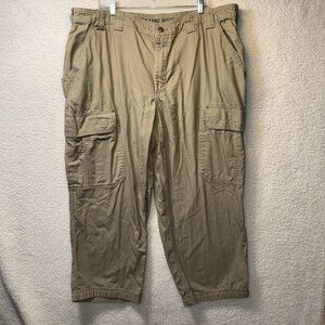 Duluth Trading Co Flex Fire Hose Pants Men 42x28 Brown Work Utility Trim Cargo